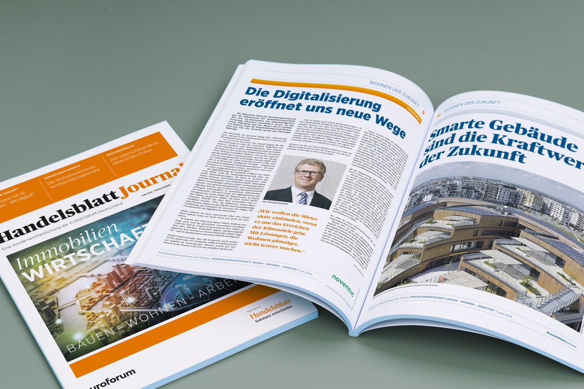 Beitrag der noventic group im Handelsblattjournal Beitrag noventic group Handelsblattjournal Digitalisierung Immobilienwirtschaft